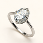 Anel Moissanite Oval 7x10mm