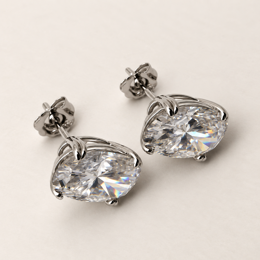 Brinco Moissanite Oval 8x12mm