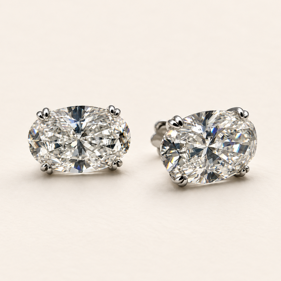Brinco Moissanite Oval 8x12mm