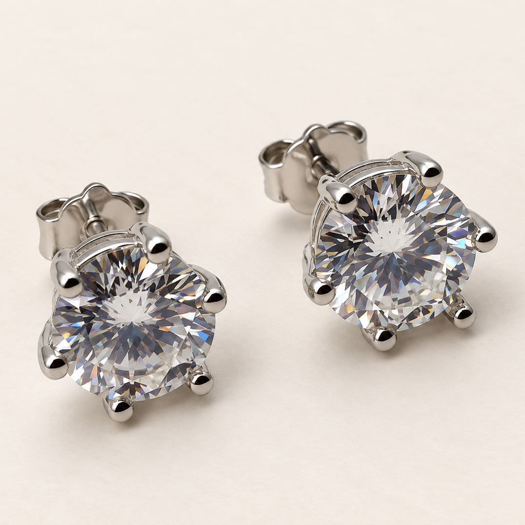 Brinco Moissanite Round 7.0mm