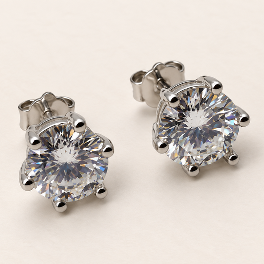 Brinco Moissanite Round 7.0mm