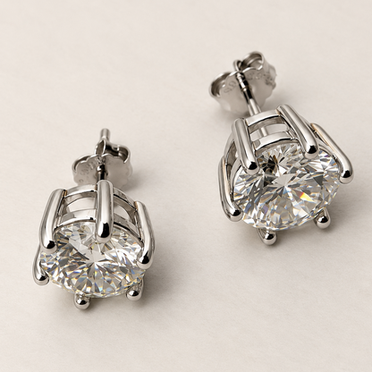 Brinco Moissanite Round 8.0mm
