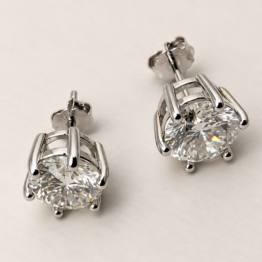 Brinco Moissanite Round 8.0mm