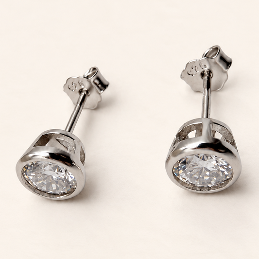 Brincos Moissanite Round 5.0mm