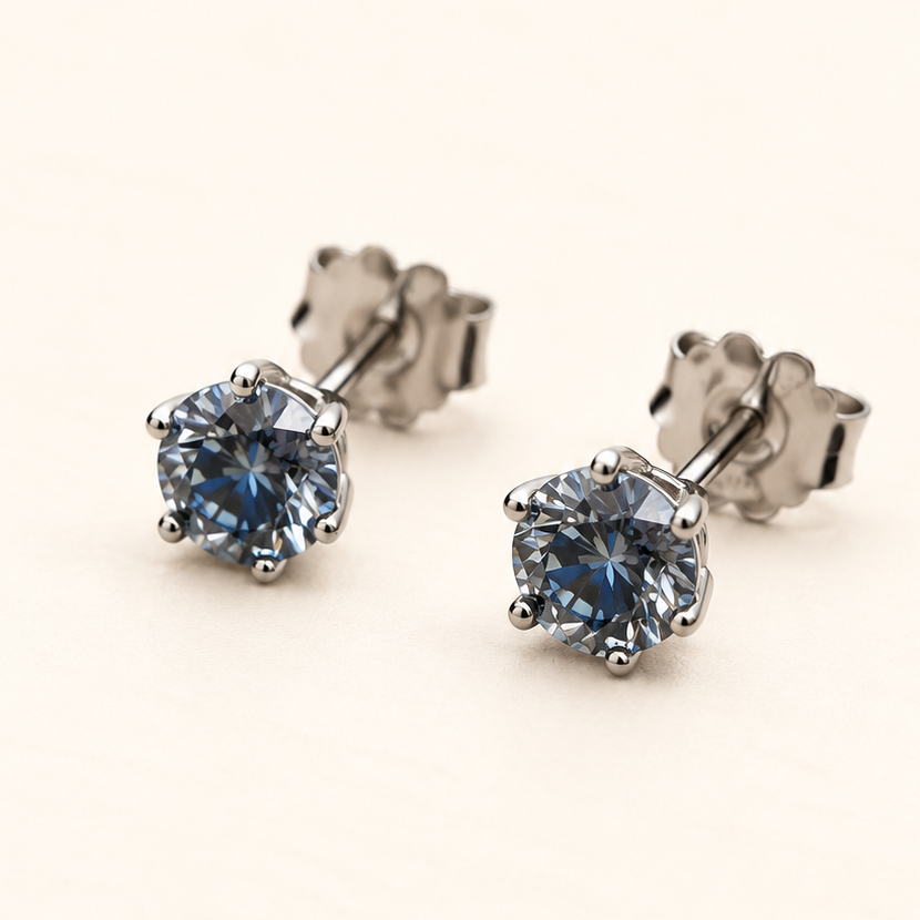 Brinco Moissanite Round 5.0mm