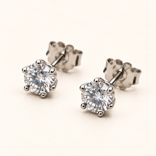 Brinco Moissanite Round 5.0mm