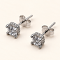 Brinco Moissanite Princess 4x4mm