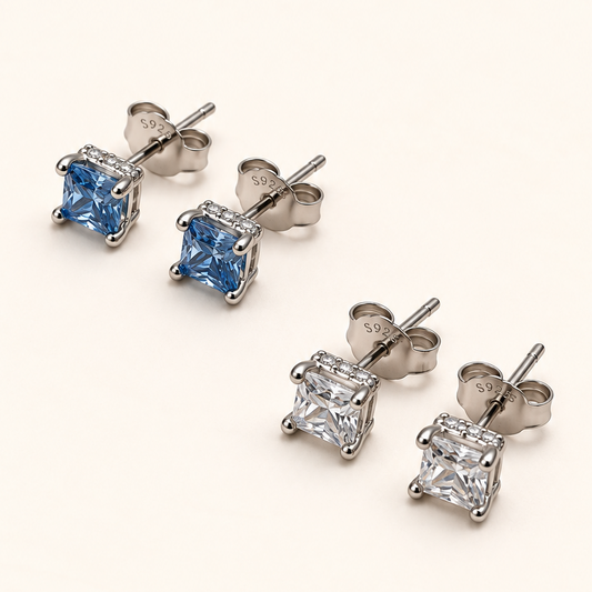 Brinco Moissanite Princess 4x4mm