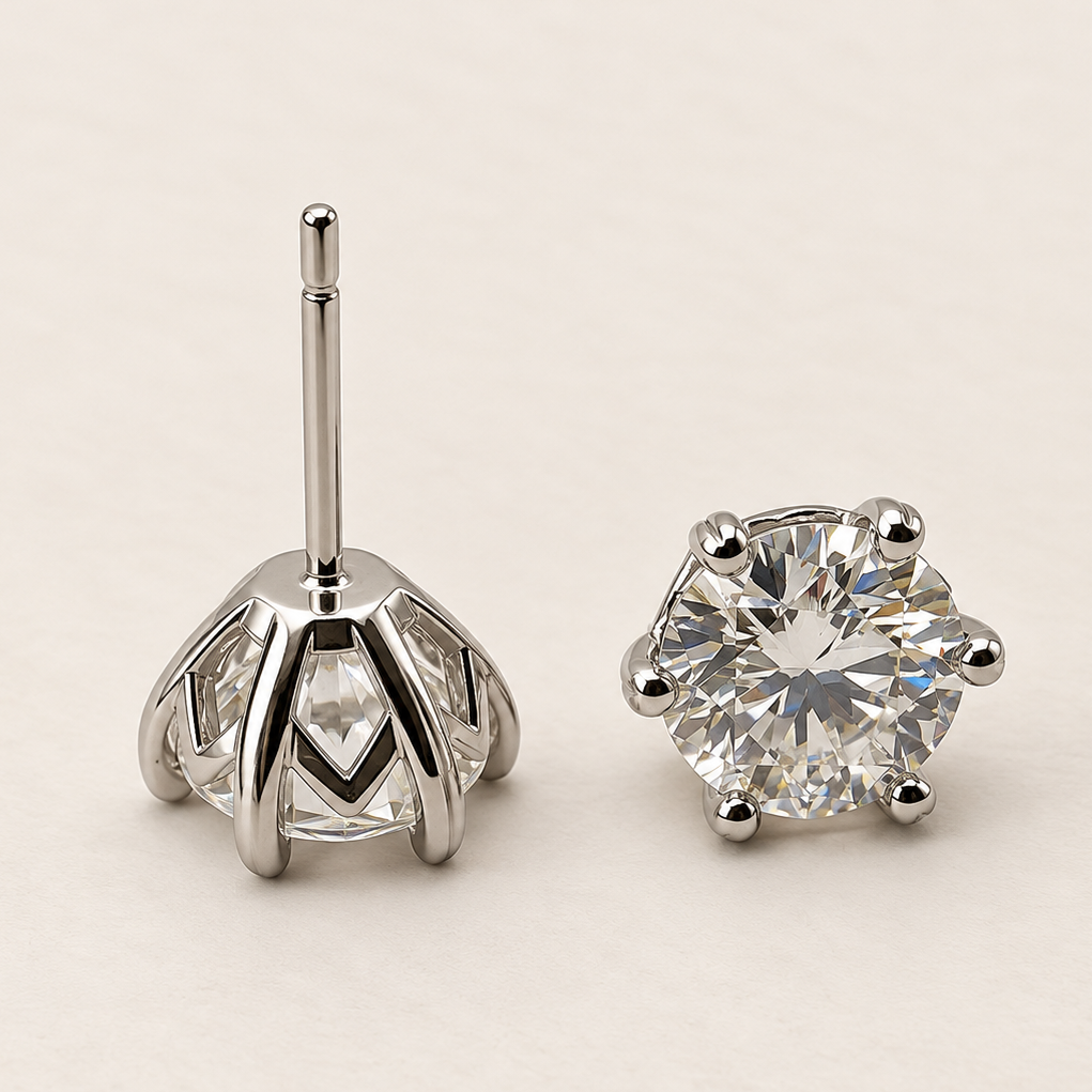 Brinco Moissanite Round 8.0mm