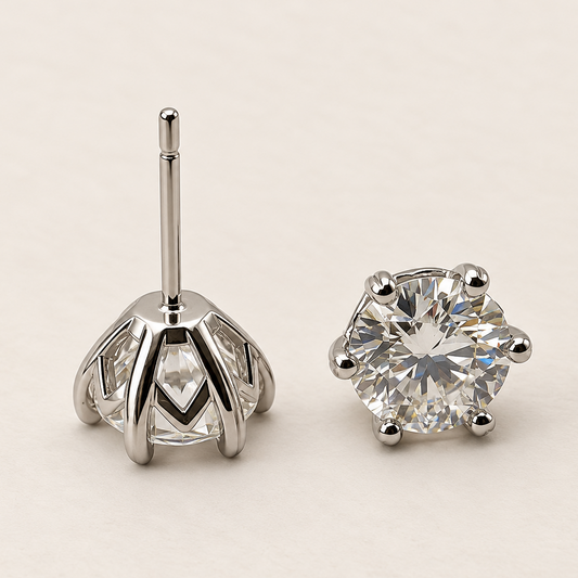 Brinco Moissanite Round 8.0mm