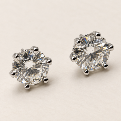 Brinco Moissanite Round 8.0mm