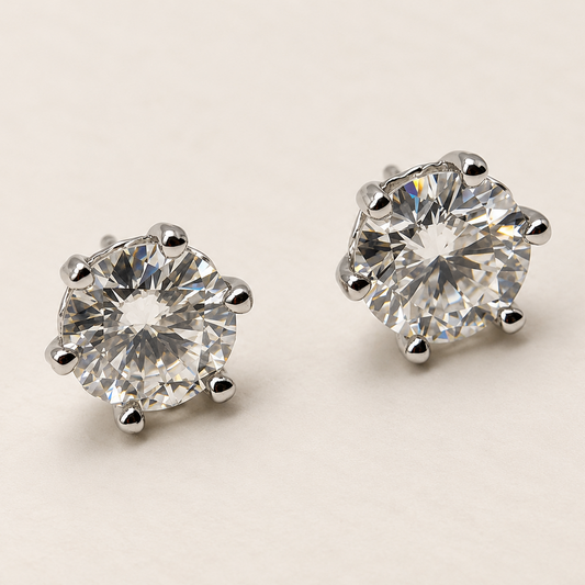 Brinco Moissanite Round 8.0mm