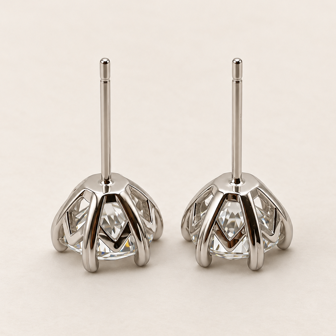 Brinco Moissanite Round 8.0mm