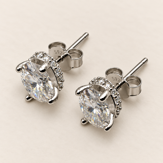 Brinco Moissanite Oval 5x7mm