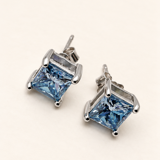 Brinco Moissanite Princess 5x5m
