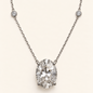 Colar de Moissanite Oval 15*20mm + Round 3.0mm*2