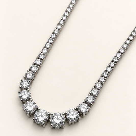 Colar Moissanite Round 2.0/2.5/3.0/3.5/4.0/4.5/5.0mm