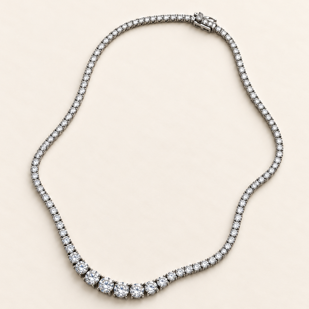 Colar Moissanite Round 2.0/2.5/3.0/3.5/4.0/4.5/5.0mm