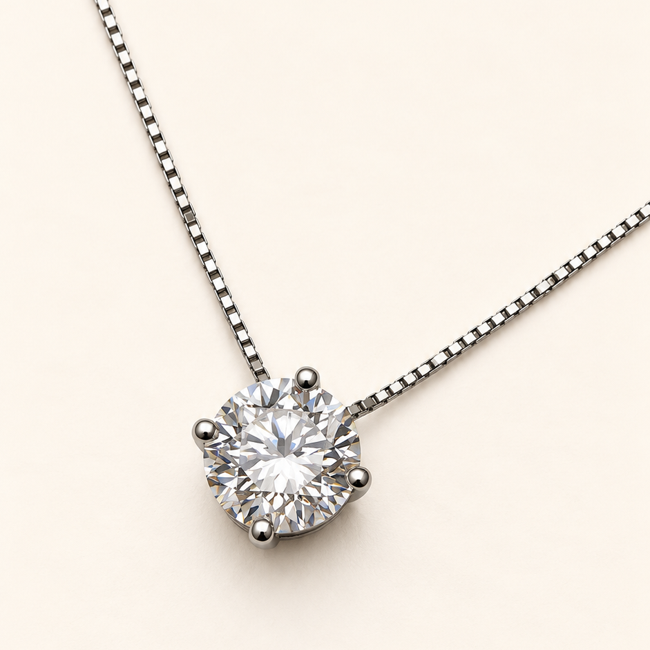 Colar de Moissanite Round 7.0mm