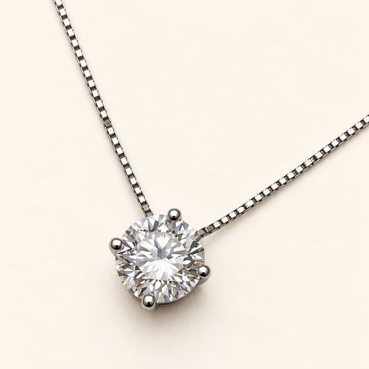 Colar de Moissanite Round 7.0mm