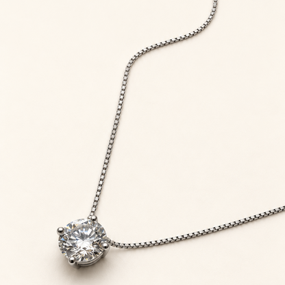 Colar de Moissanite Round 7.0mm