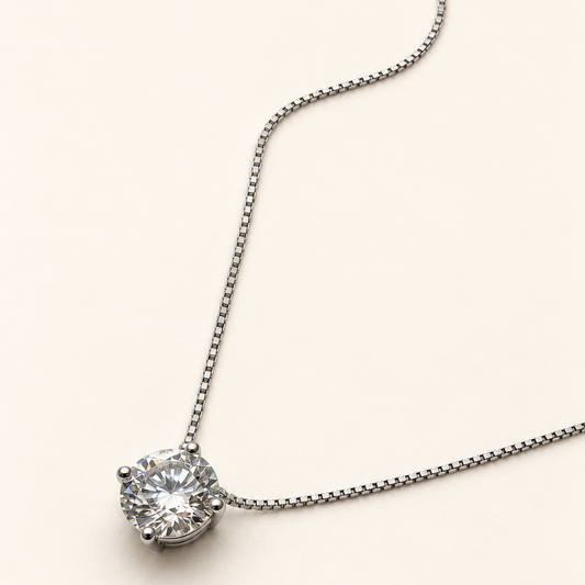 Colar de Moissanite Round 7.0mm