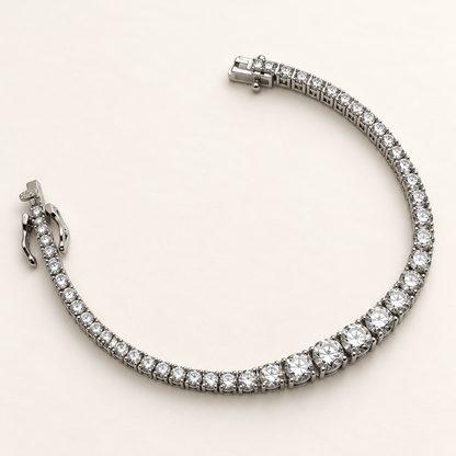 Pulseira de Moissanite Round 2.0/2.5/3.0/3.5/4.0/4.5/5.0mm