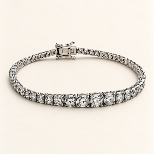 Pulseira de Moissanite Round 2.0/2.5/3.0/3.5/4.0/4.5/5.0mm